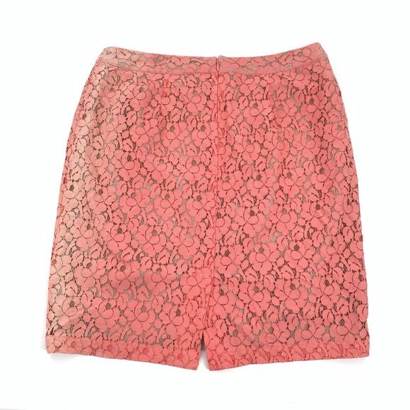 Apt 9 Full Lace Ombre Short Pencil Skirt Size 12 Womens Tangerine Orange Bright - Picture 2 of 8